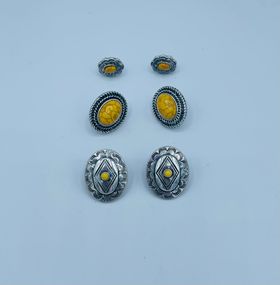 Yellow Marble Earring Set