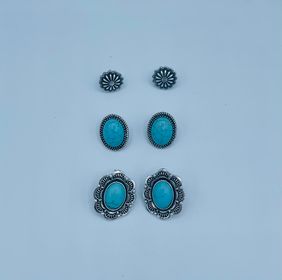 Turquiose Marble Earring Set