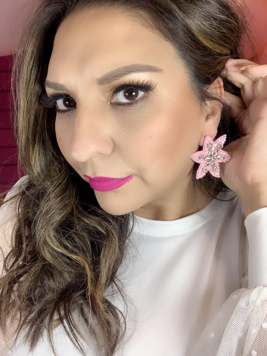 Pink Star Earrings